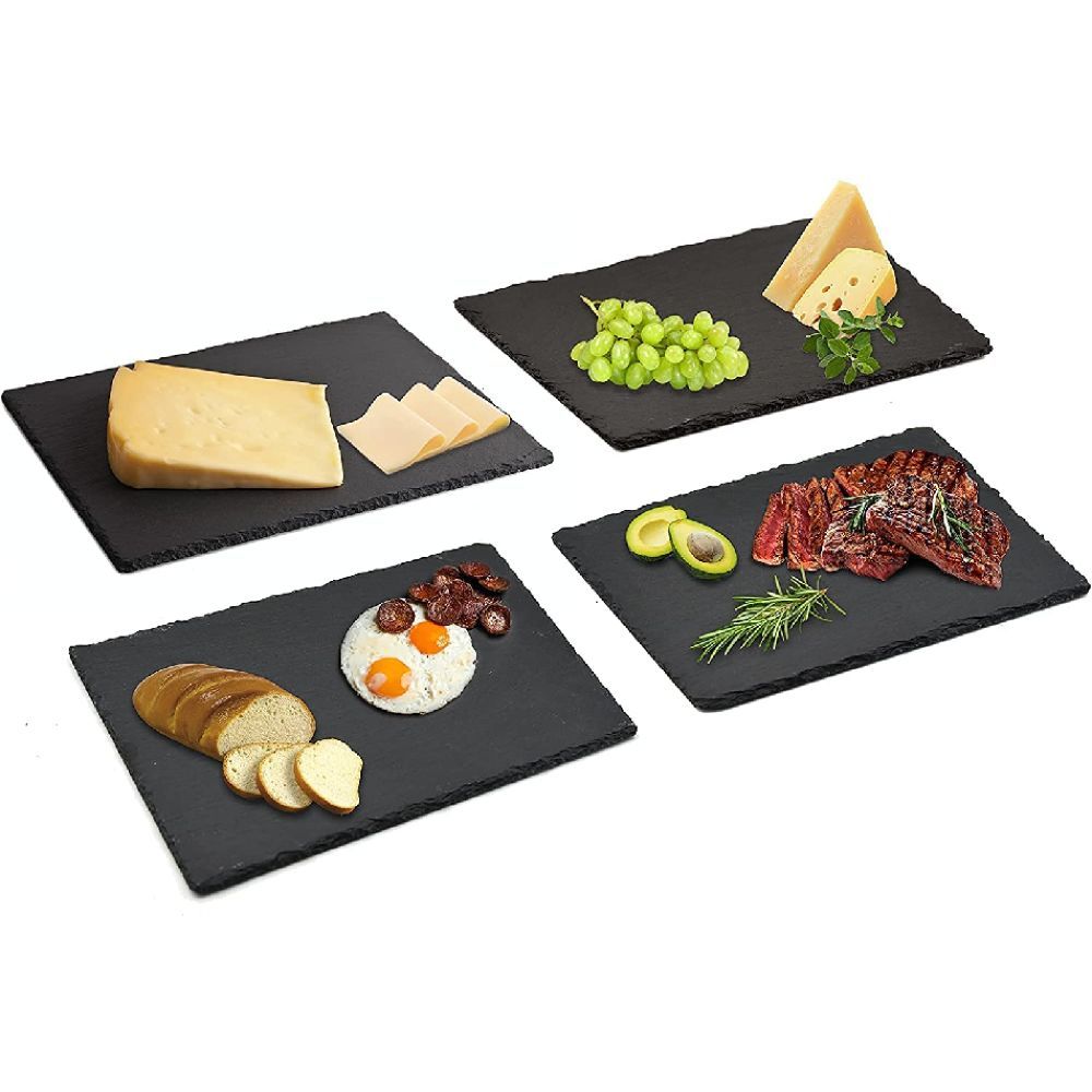 1Chase - Natural Stone Slate Plate 30x20cm - Pack Of 4