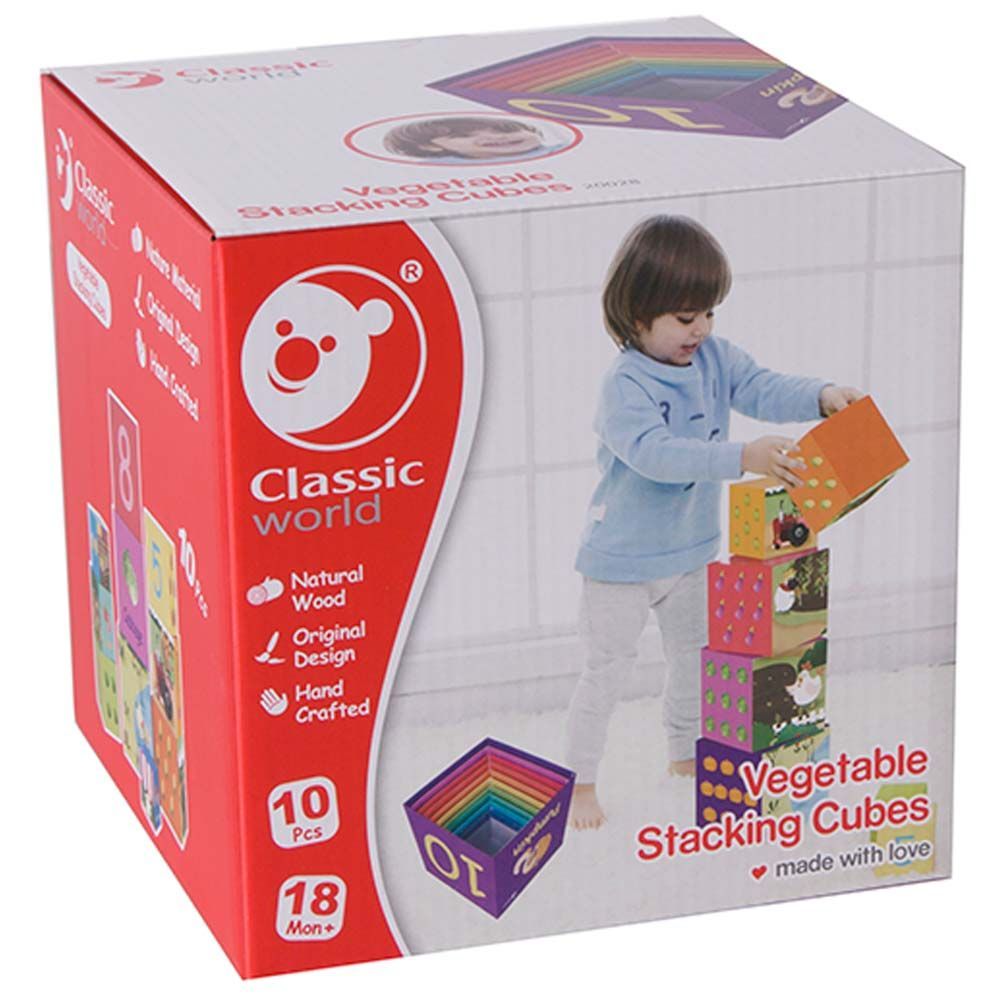 Classic World - Vegetable Stacking Cubes - 10 Pcs