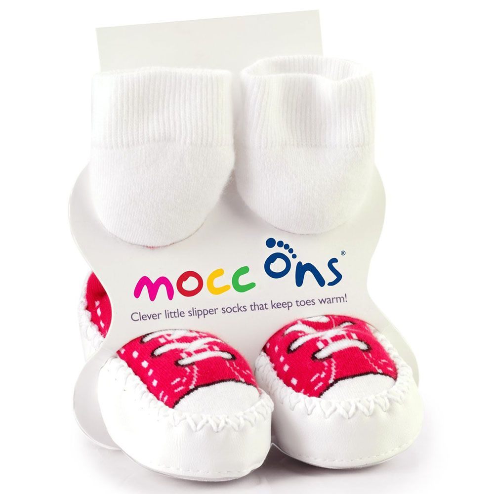 Sock Ons - Mocc Ons Little Slipper Socks - Red