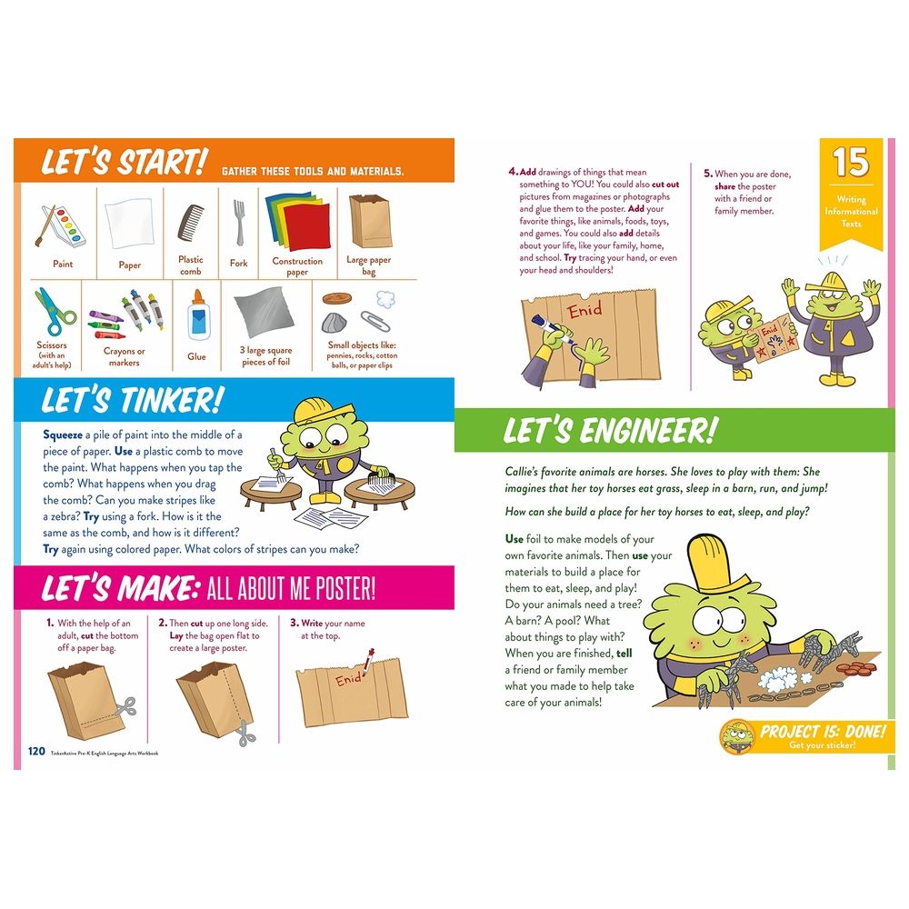  كتاب tinkeractive workbooks: pre-k english language arts