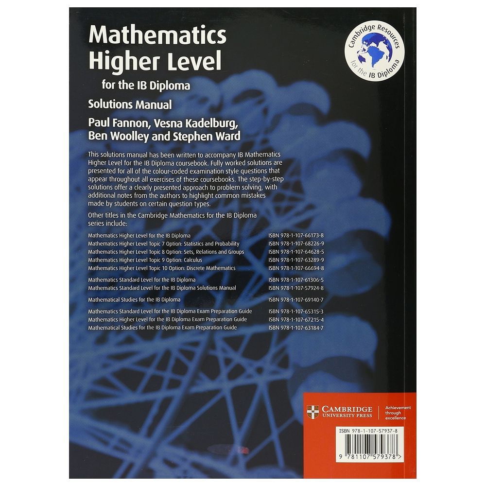 Mathematics For The IB Diploma Higher Level Solutions Manual