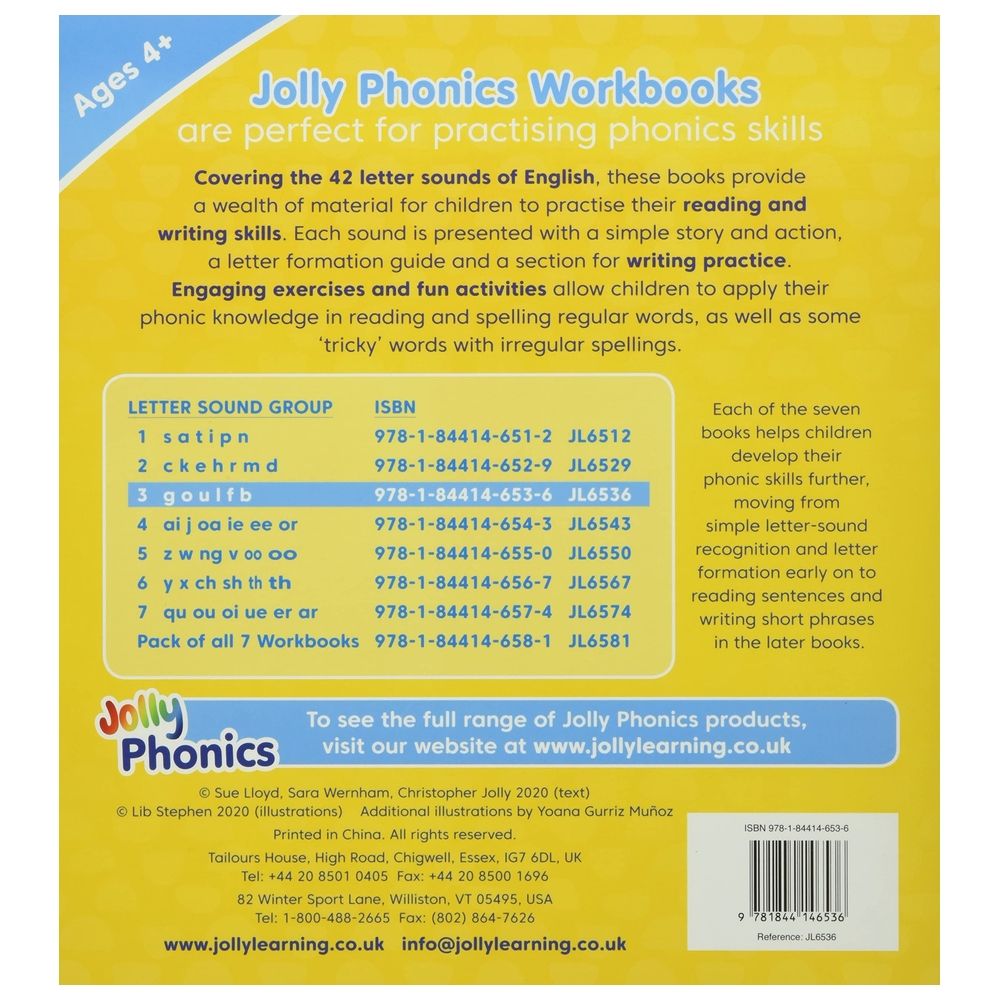 Jolly Phonics Workbook 3: In Precursive Letters