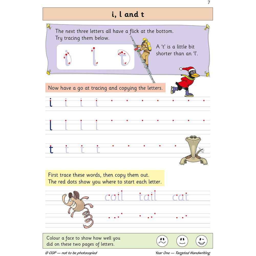  كتاب ks1 english targeted practice book: handwriting - year 1