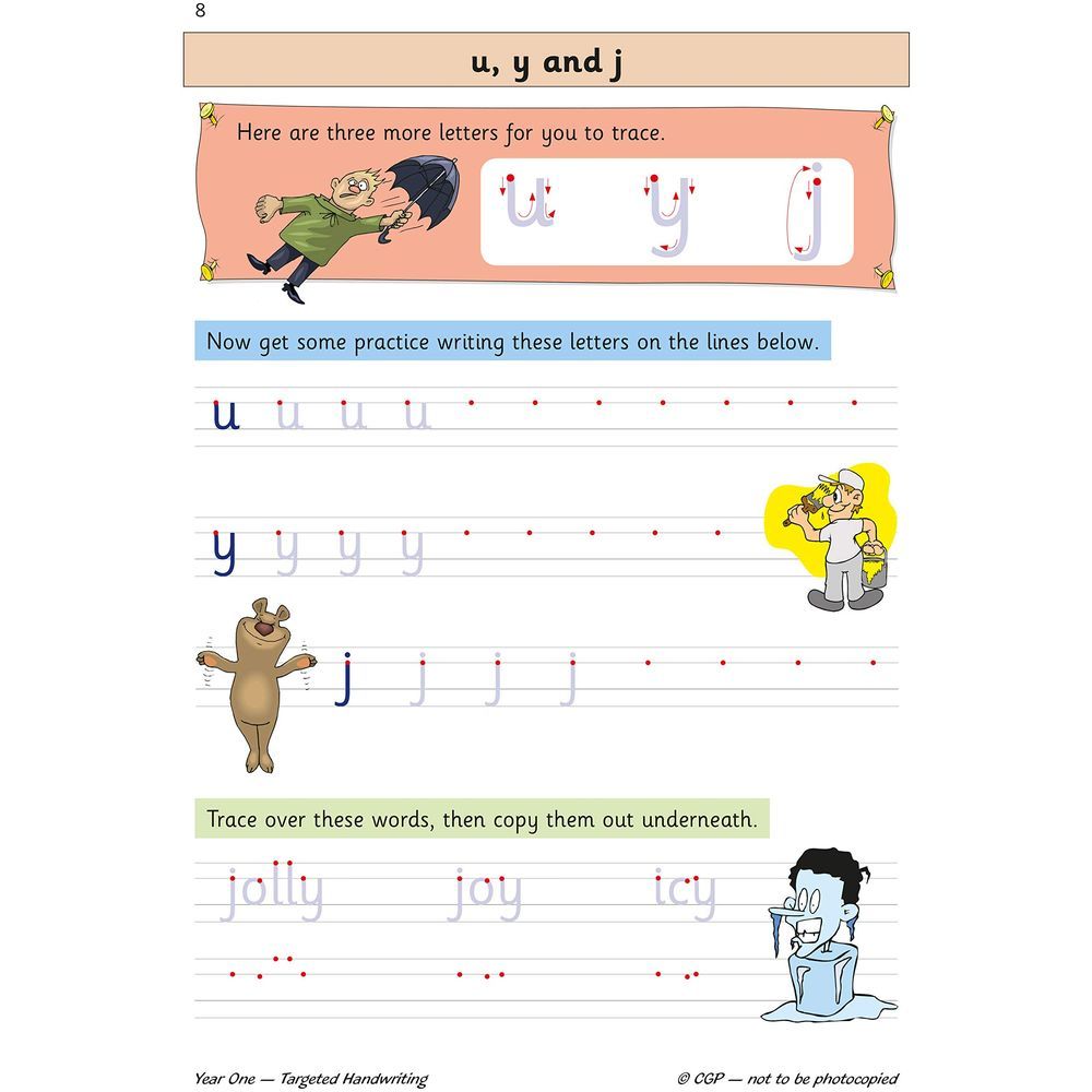  كتاب ks1 english targeted practice book: handwriting - year 1