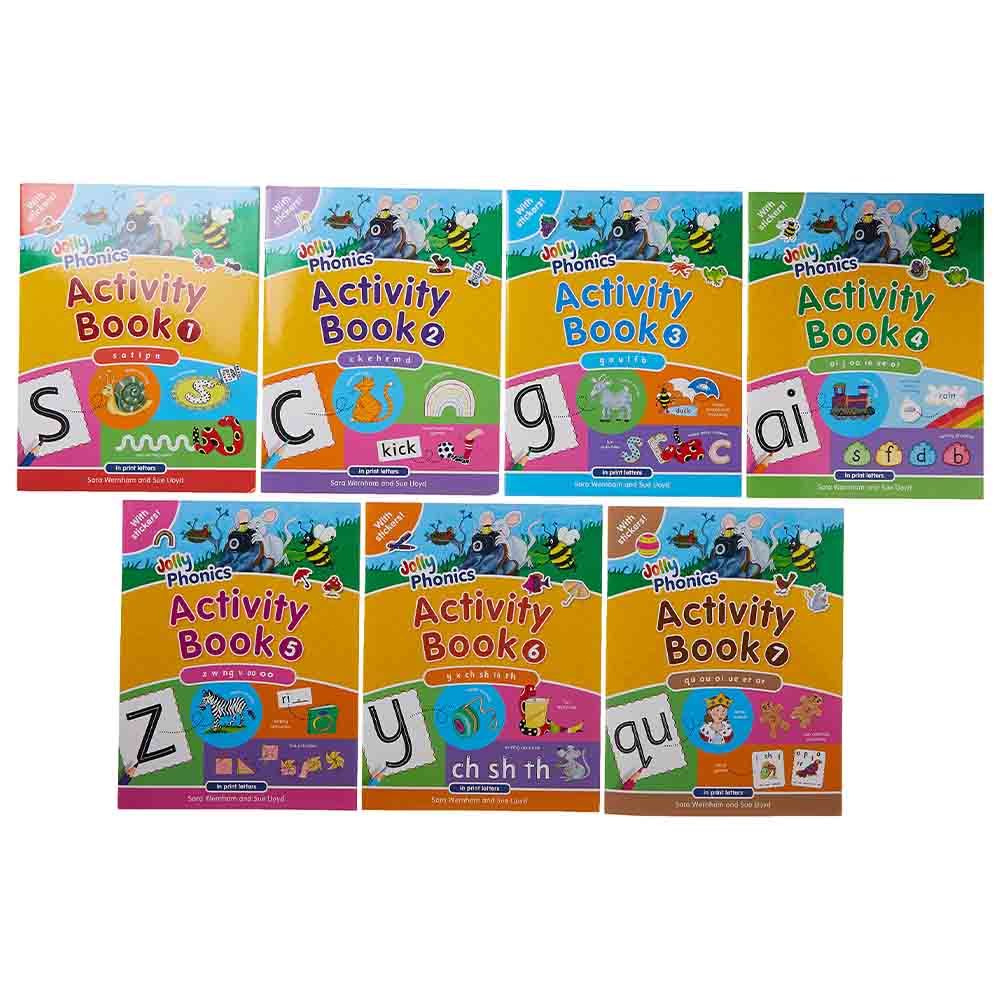  كتاب jolly phonics activity books in print letters - pack of 7