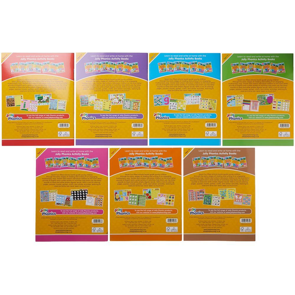  كتاب jolly phonics activity books in print letters - pack of 7