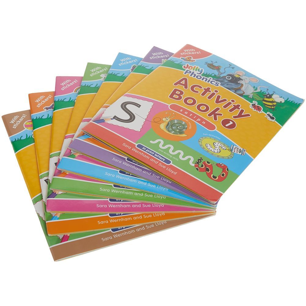  كتاب jolly phonics activity books in print letters - pack of 7