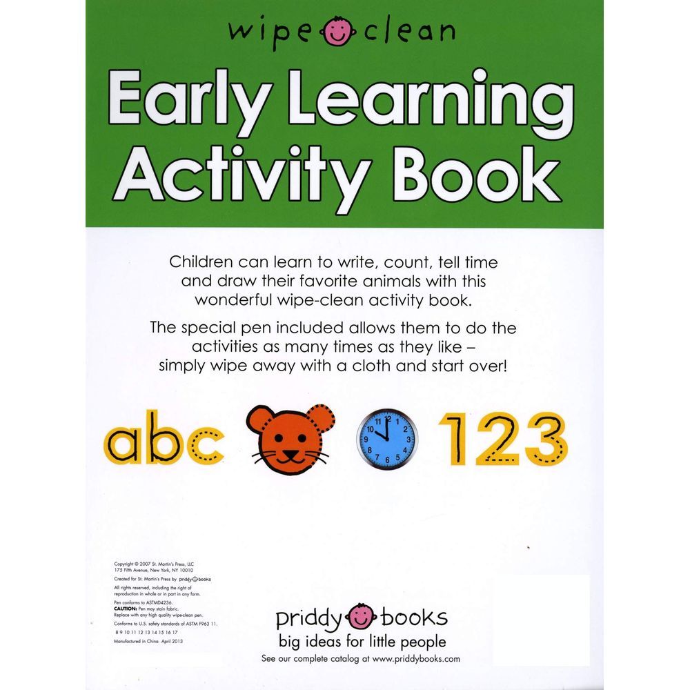 Wipe Clean Early Learning Activity Book