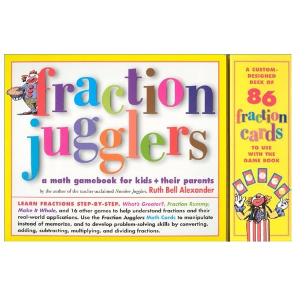 بطاقات لعب وكتاب تمارين Fraction Jugglers: Game And Work Book And Math Game Cards