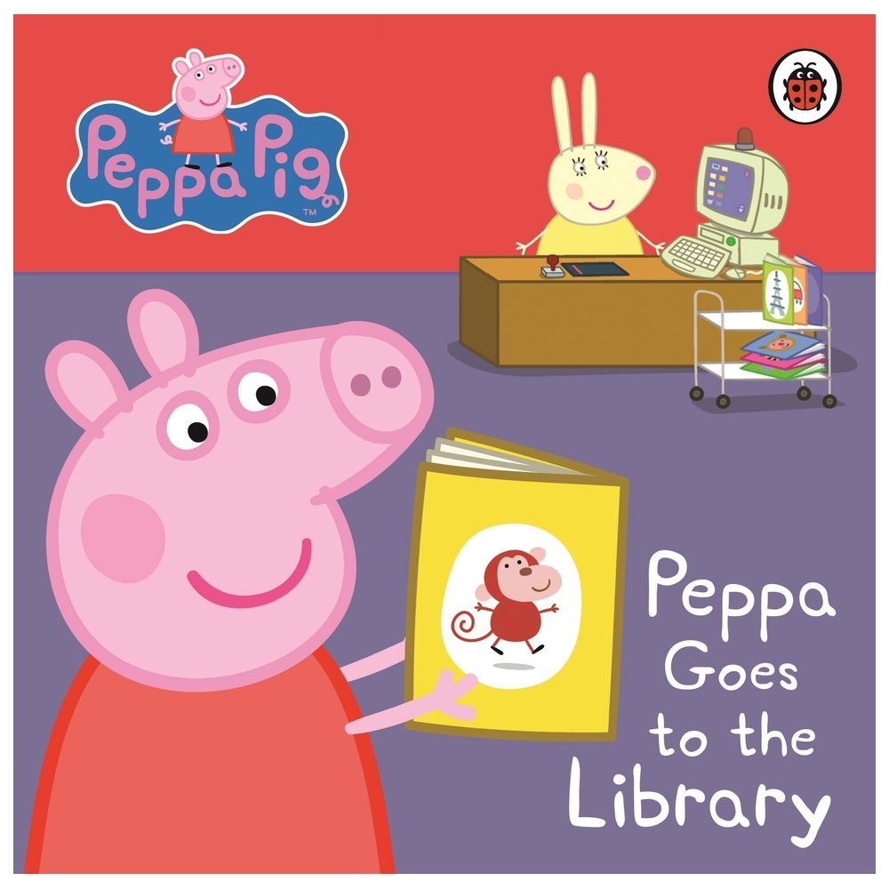  كتاب peppa goes to the library (peppa pig: my first storybook)