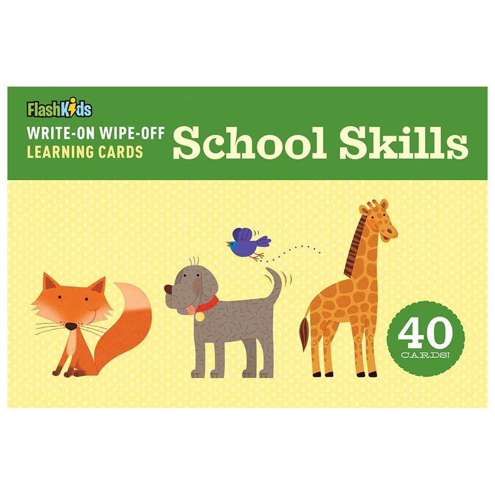  كتاب write-on wipe-off learning cards: school skills