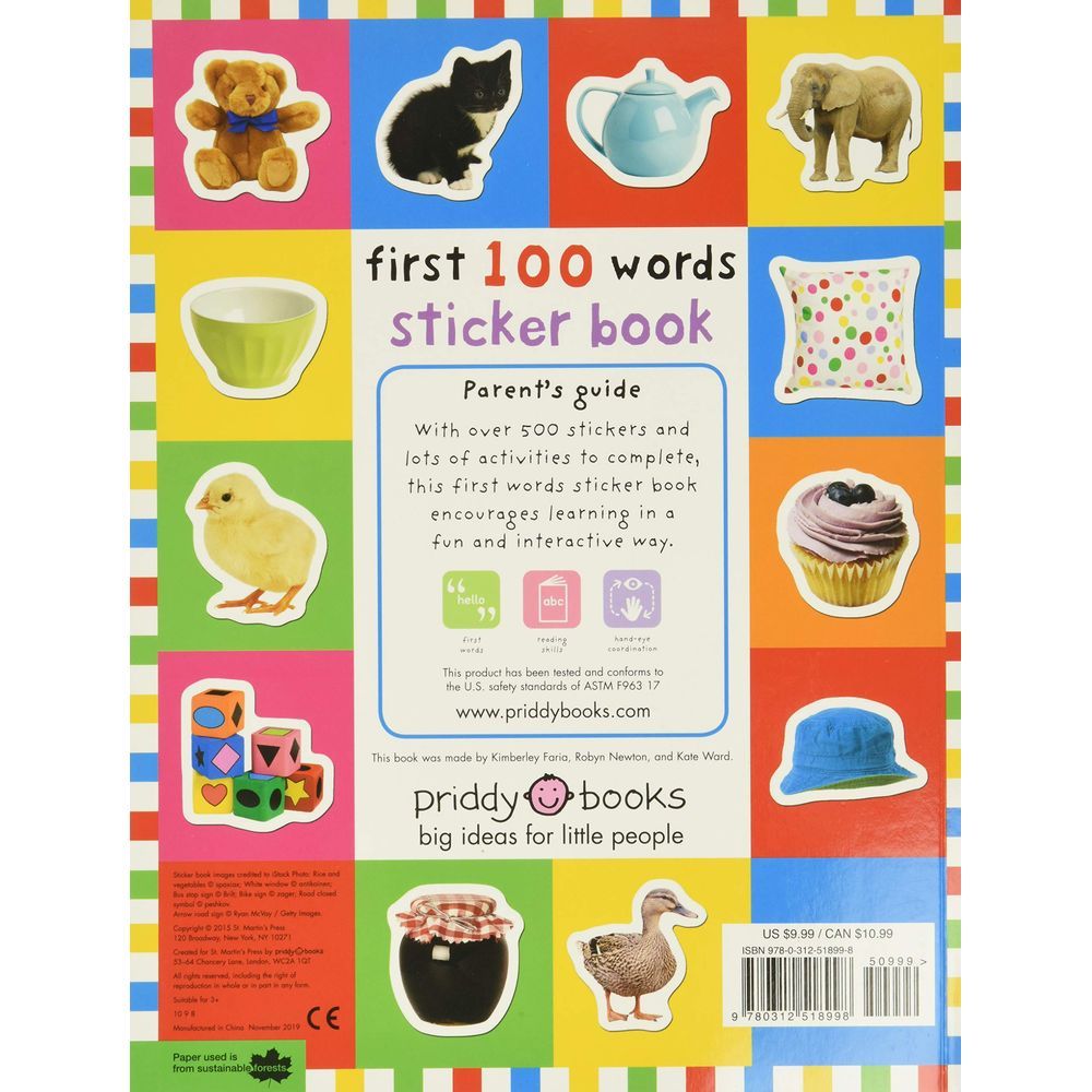 كتاب ملصقات First 100 Words Sticker Book