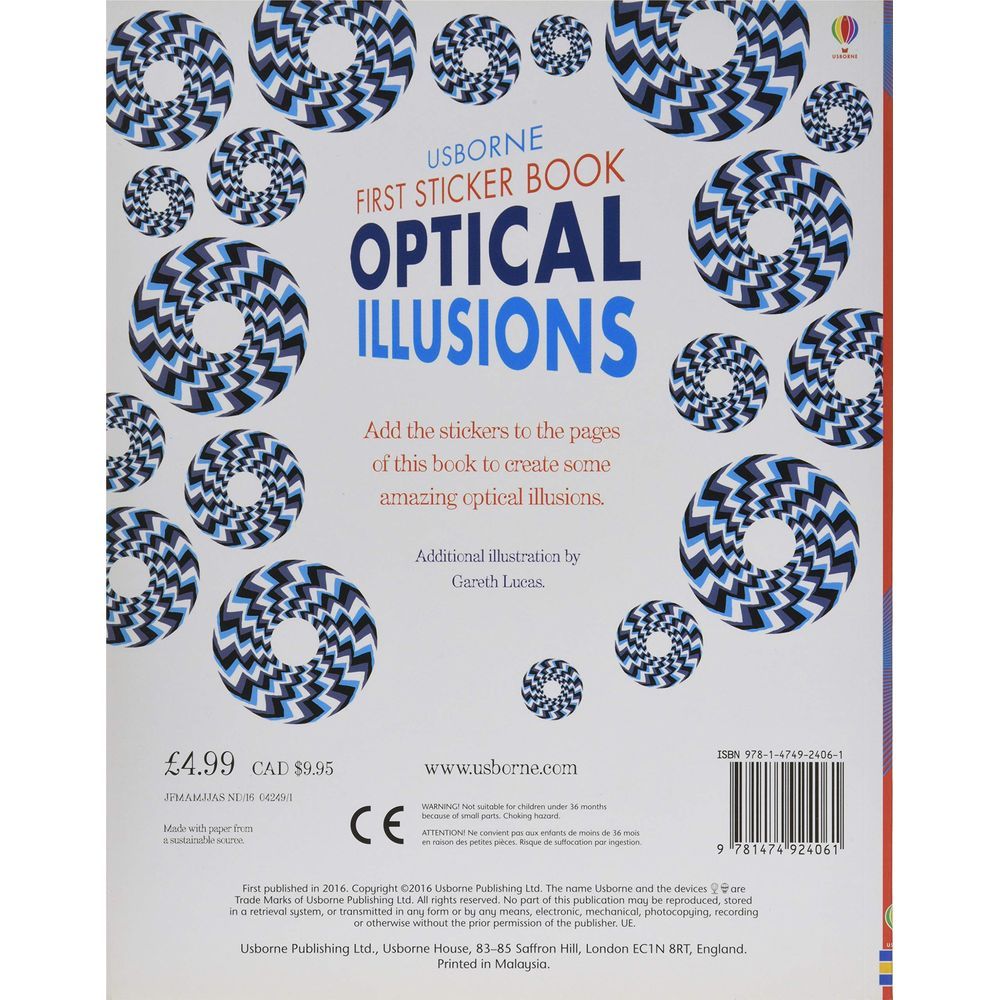  كتاب first sticker book optical illusions