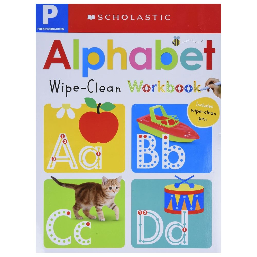  كتاب wipe-clean workbook: pre-k alphabet (scholastic early learners)