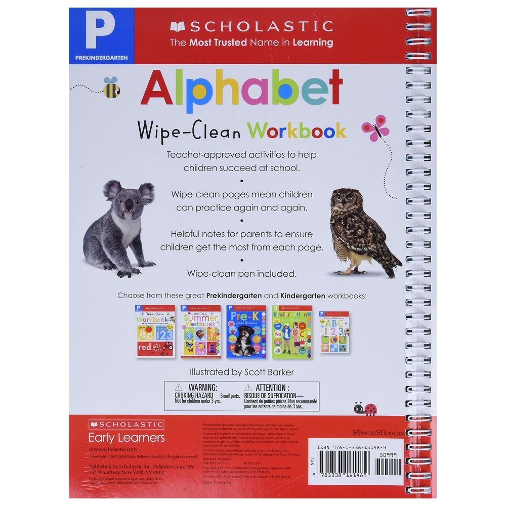  كتاب wipe-clean workbook: pre-k alphabet (scholastic early learners)