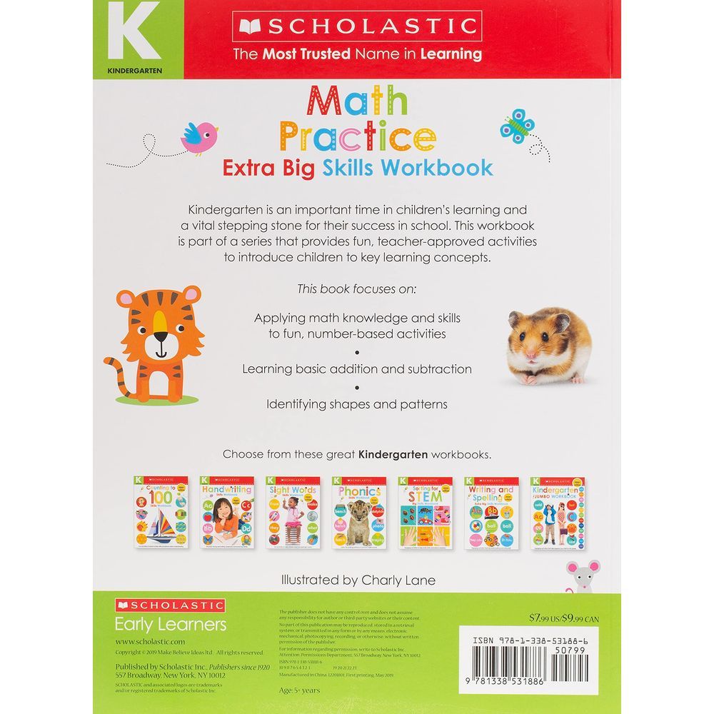 كتاب تمارين Math Practice Kindergarten Extra Big Skills Workbook