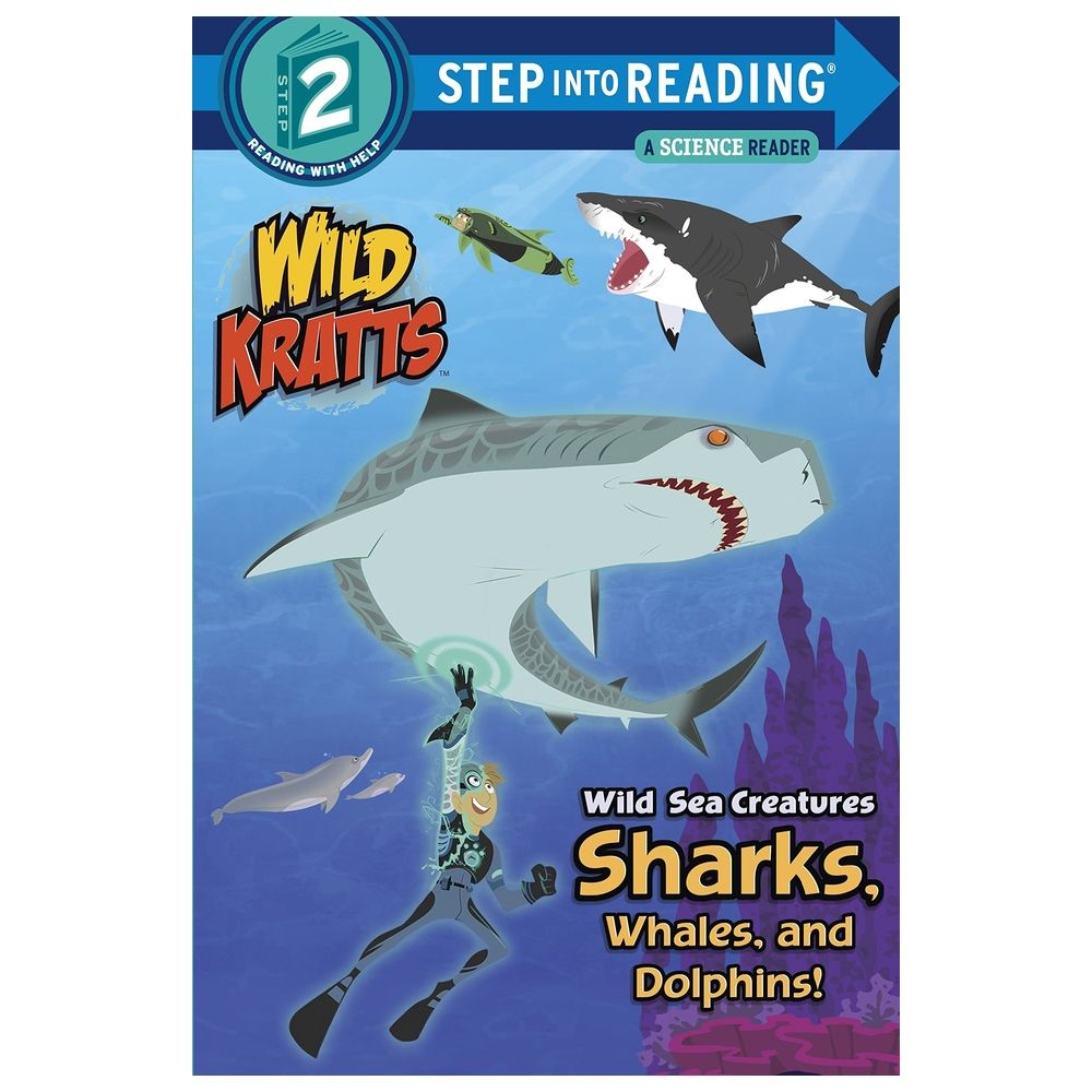  كتاب wild sea creatures sharks, whales and dolphins step into reading lvl 2: wild kratts