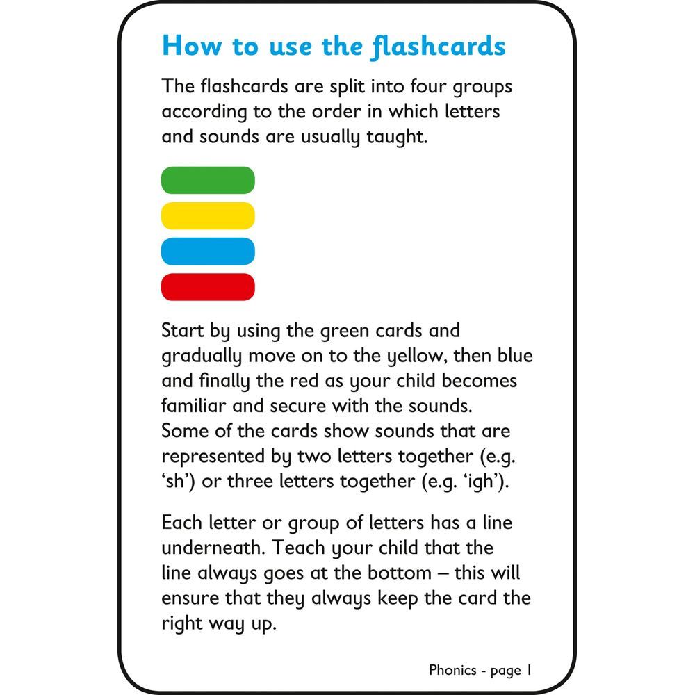 Phonics Flashcards: Ideal for Home Learning