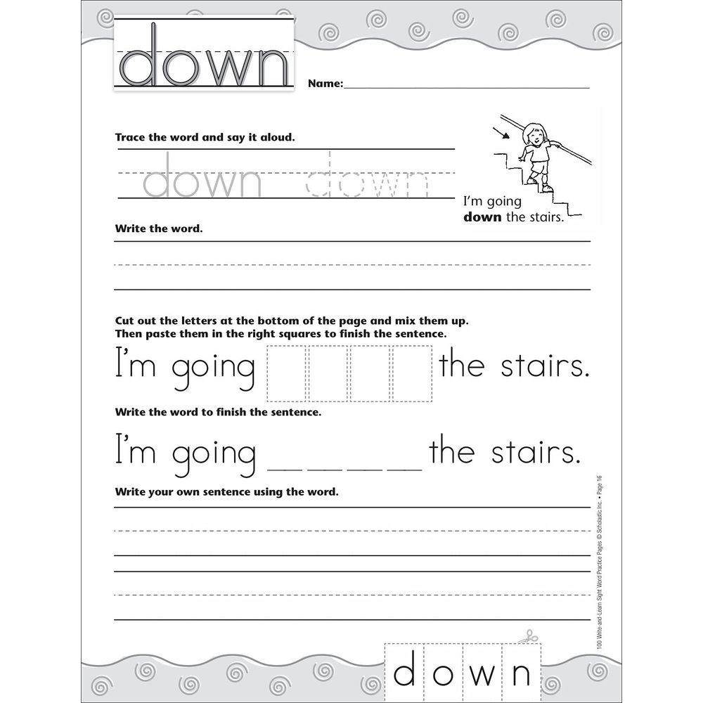 100 Write-and-Learn Sight Word Practice Pages