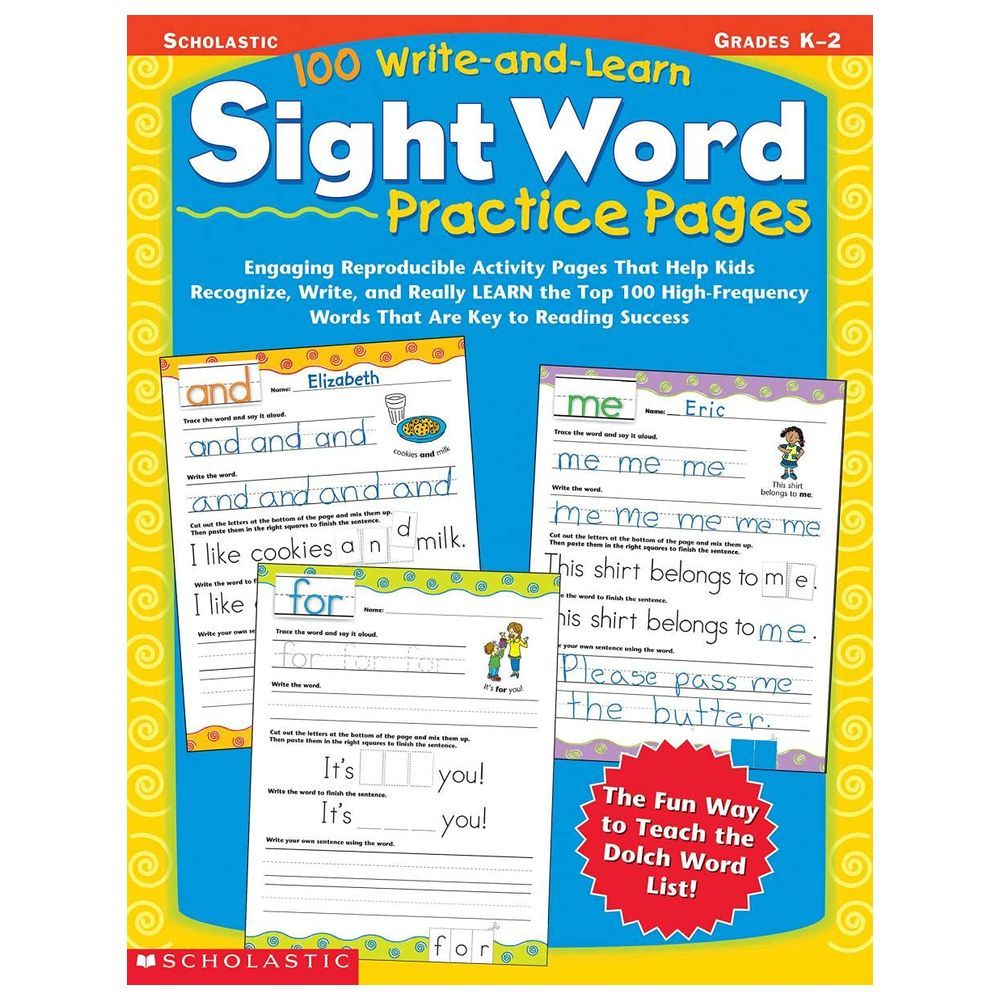 كتاب تمارين 100 Write and Learn Sight Word Practice Pages