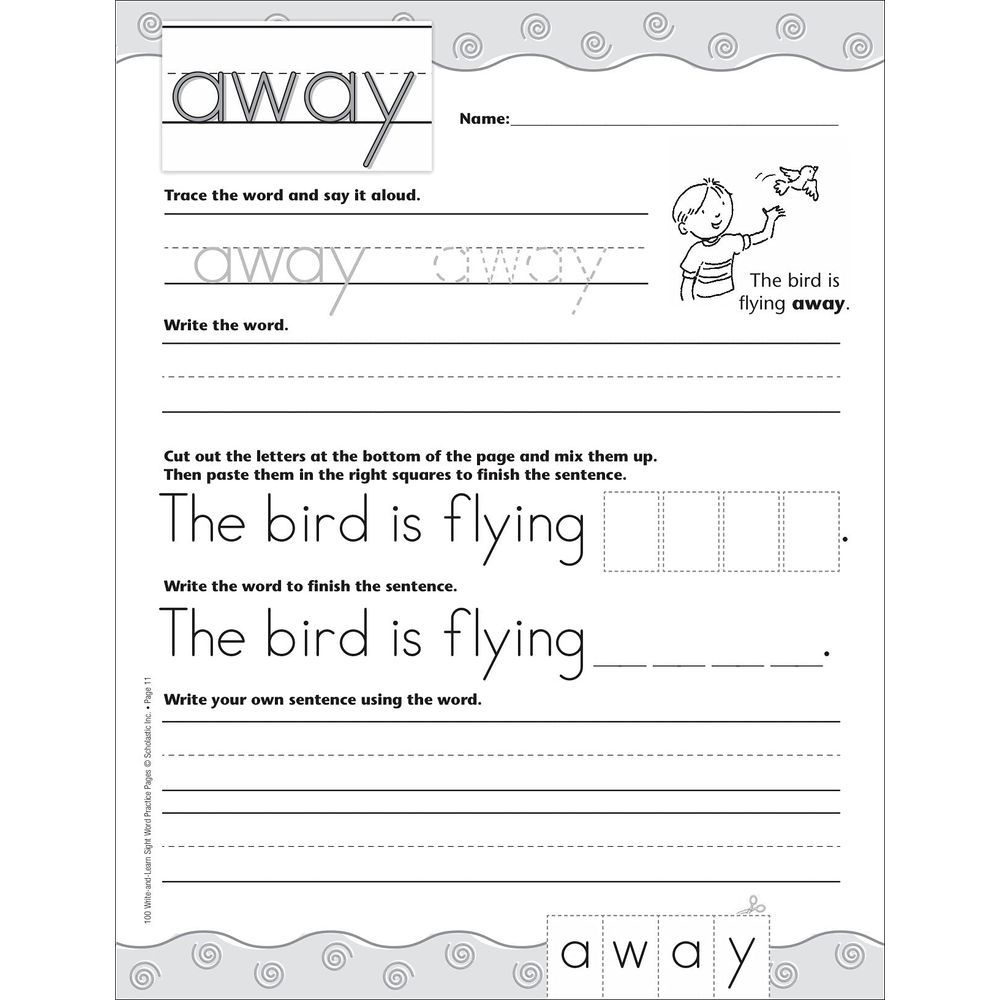 100 Write-and-Learn Sight Word Practice Pages