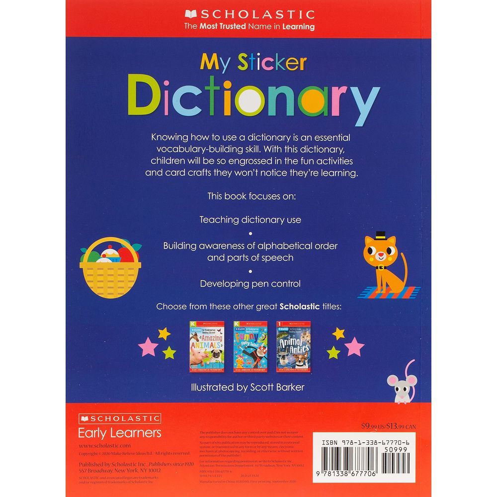  كتاب my sticker dictionary: scholastic early learners sticker book