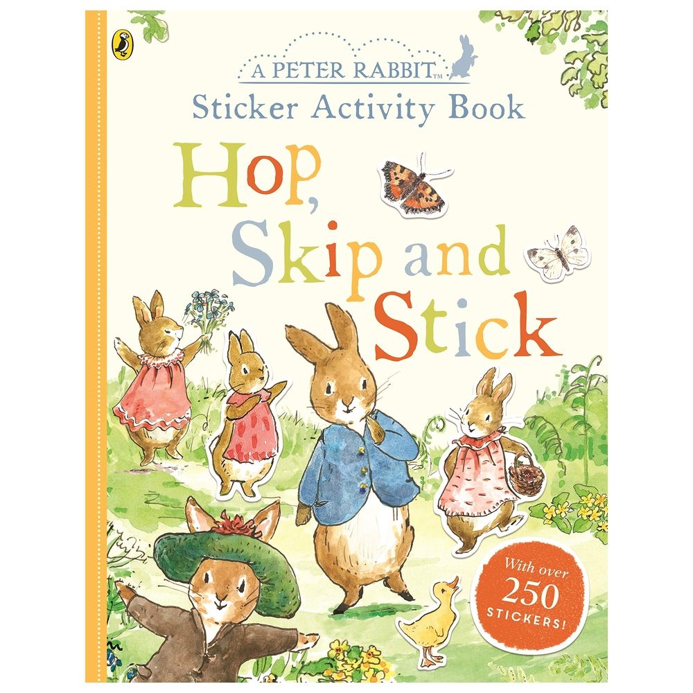  كتاب peter rabbit hop, skip, stick sticker activity