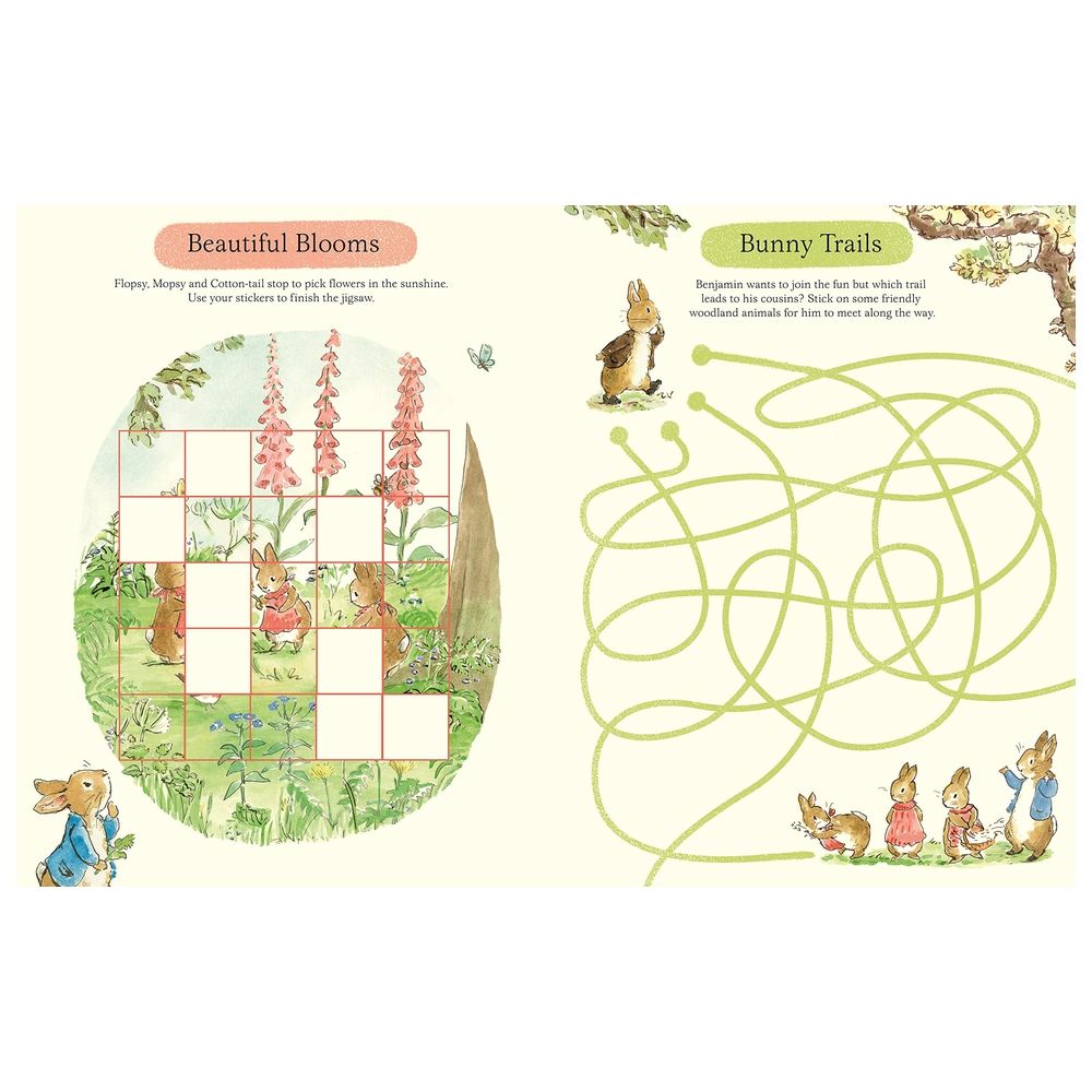  كتاب peter rabbit hop, skip, stick sticker activity