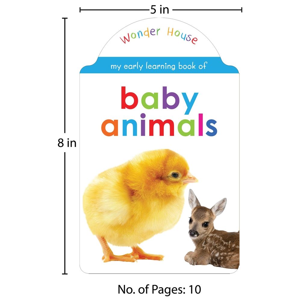  كتاب my early learning book of baby animals: attractive shape board books for kids