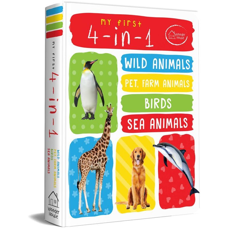 My First 4-In-1 One Wild Animals, Pet And Farm Animals, Birds, Sea Animals