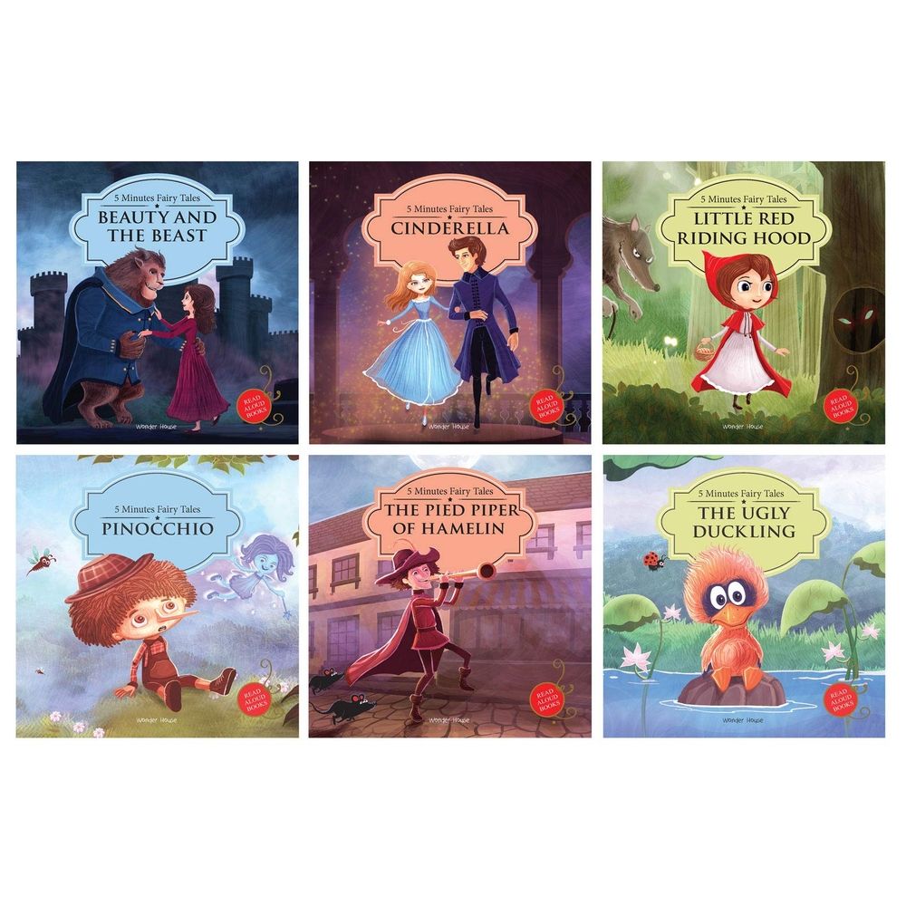  كتاب 5 minutes fairy tales bookset: giftset of 6 board books for children (abridged and retold)