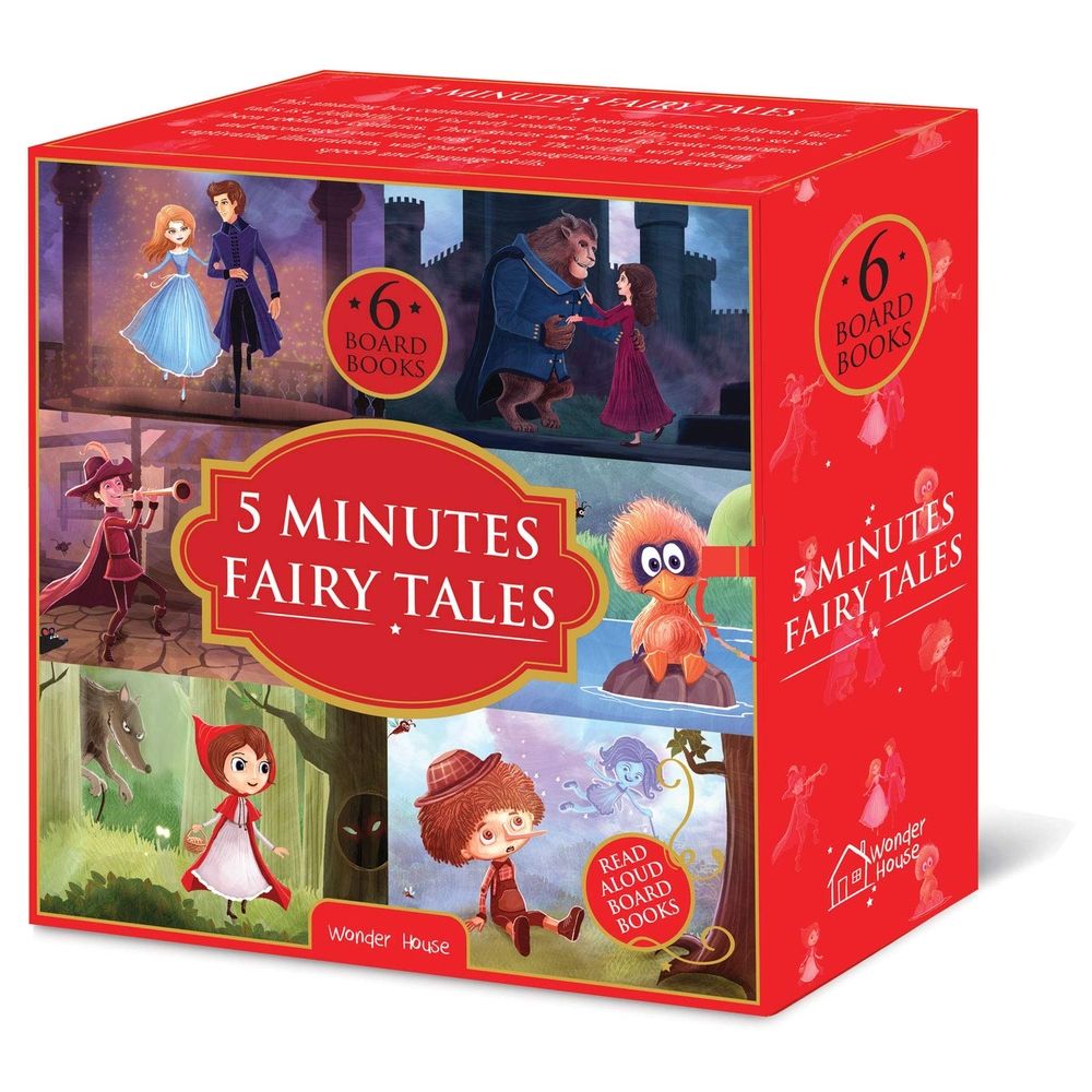  كتاب 5 minutes fairy tales bookset: giftset of 6 board books for children (abridged and retold)