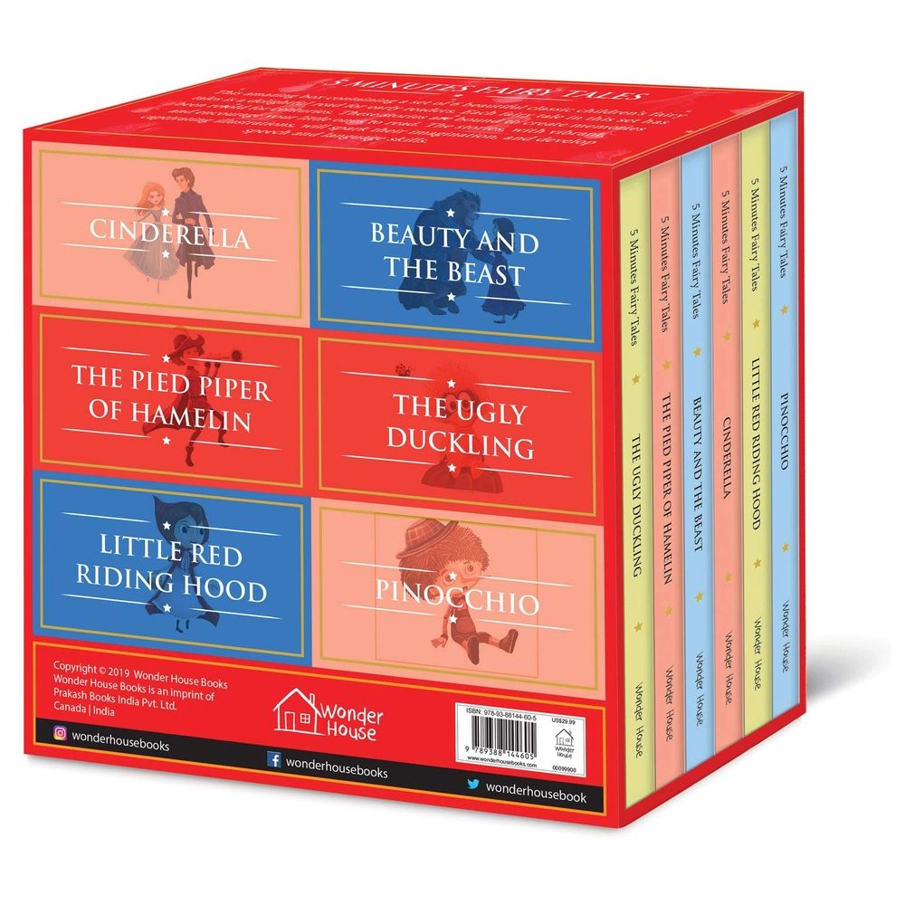  كتاب 5 minutes fairy tales bookset: giftset of 6 board books for children (abridged and retold)