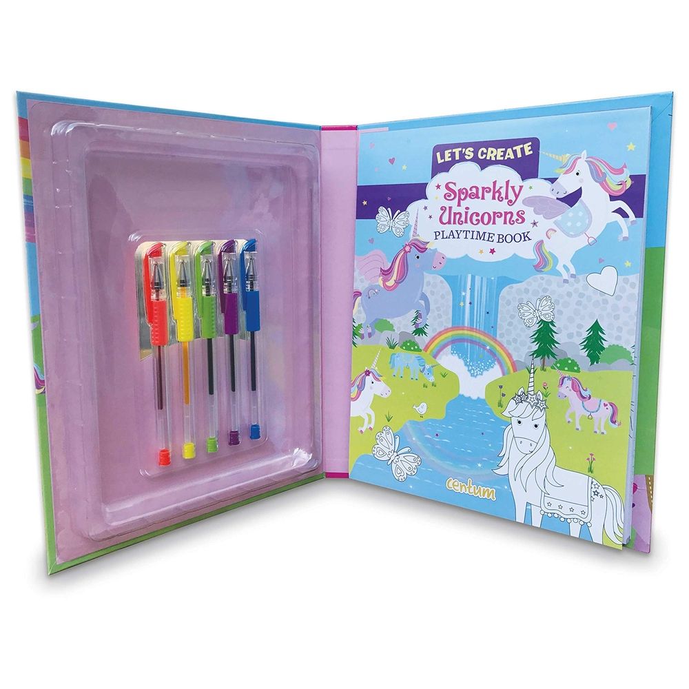 كتاب وأقلام تلوين Let's Create - Sparkly Unicorns