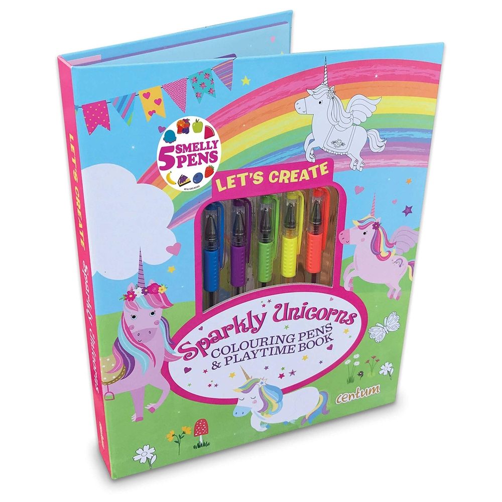 كتاب وأقلام تلوين Let's Create - Sparkly Unicorns