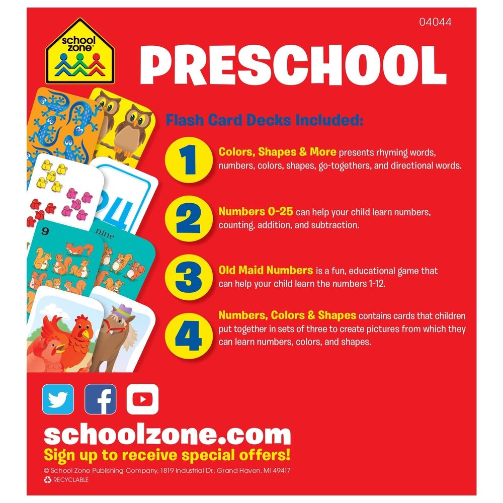 Preschool Flash Card 4-Pack