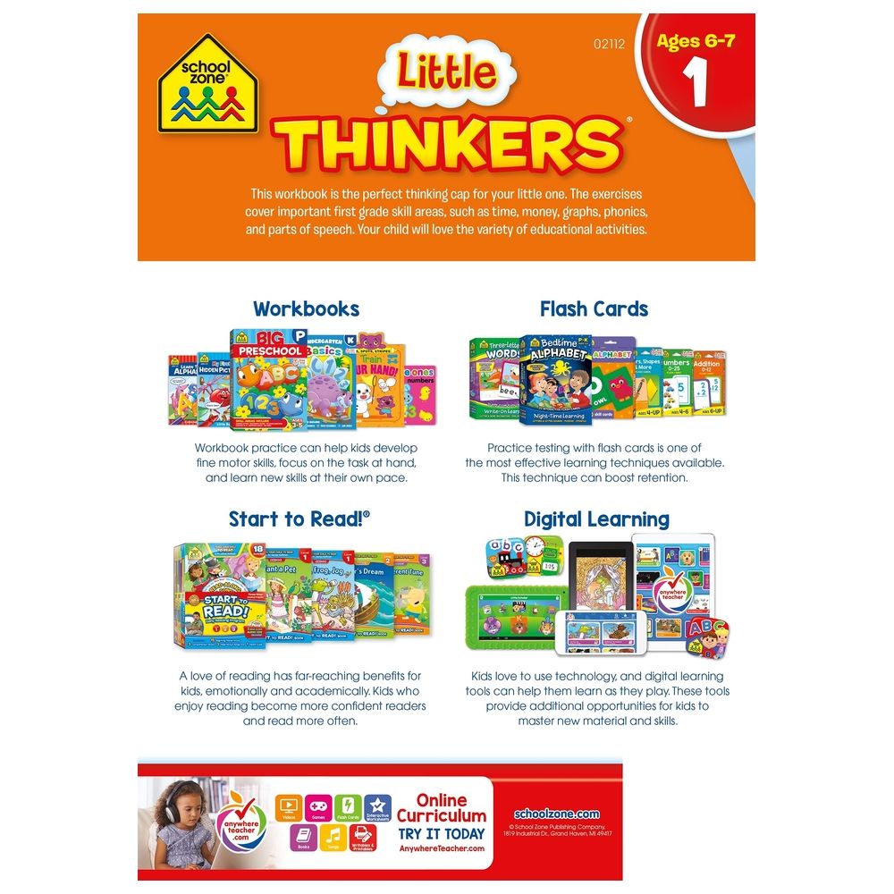 School Zone - Little Thinkers First Grade Workbook - 32 Pages