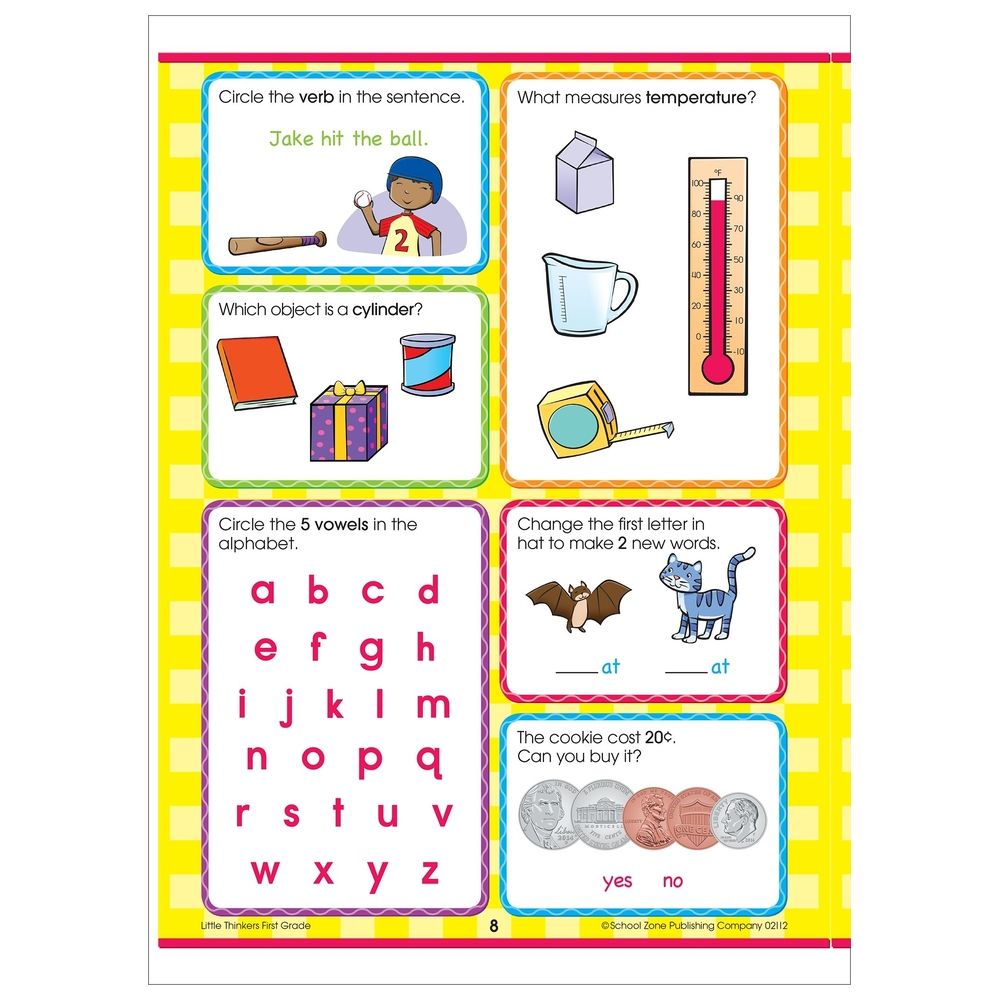  كتاب school zone - little thinkers first grade workbook - 32 pages