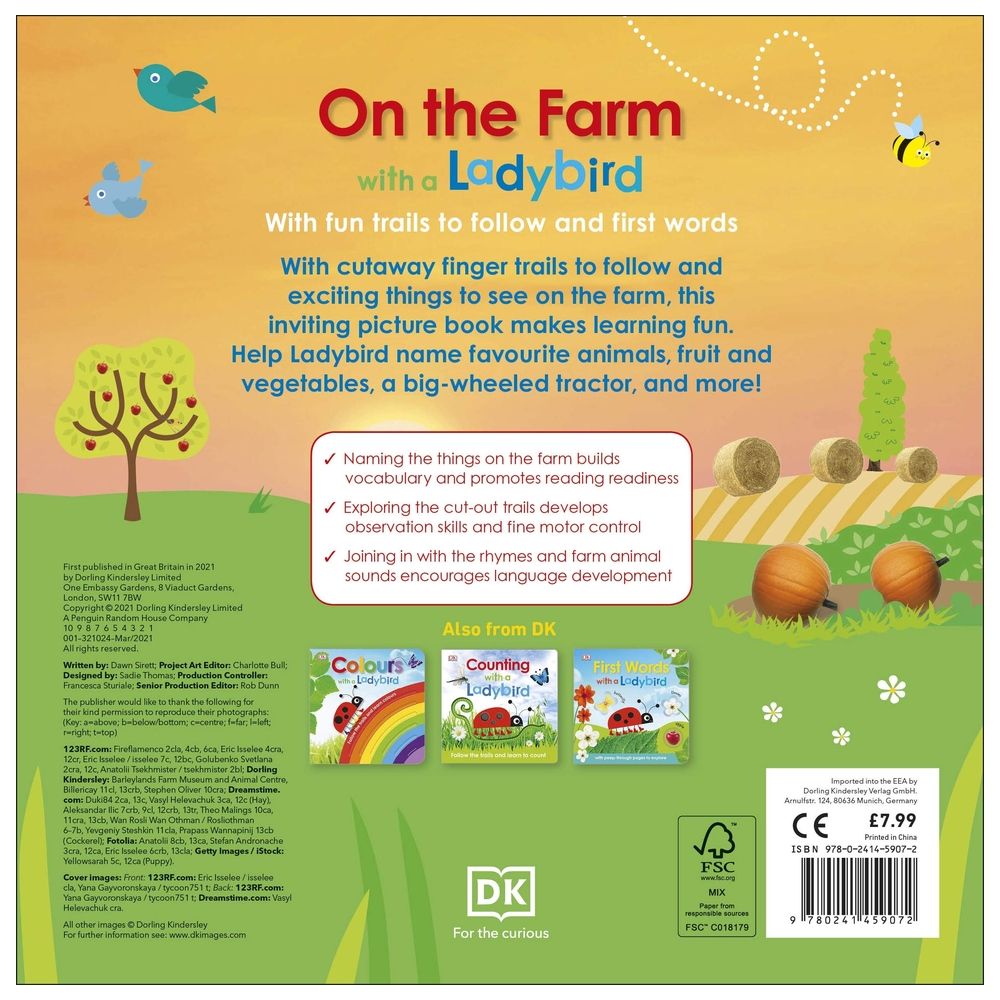 قصة On The Farm With A Ladybird: With Fun Trails To Follow And First Words