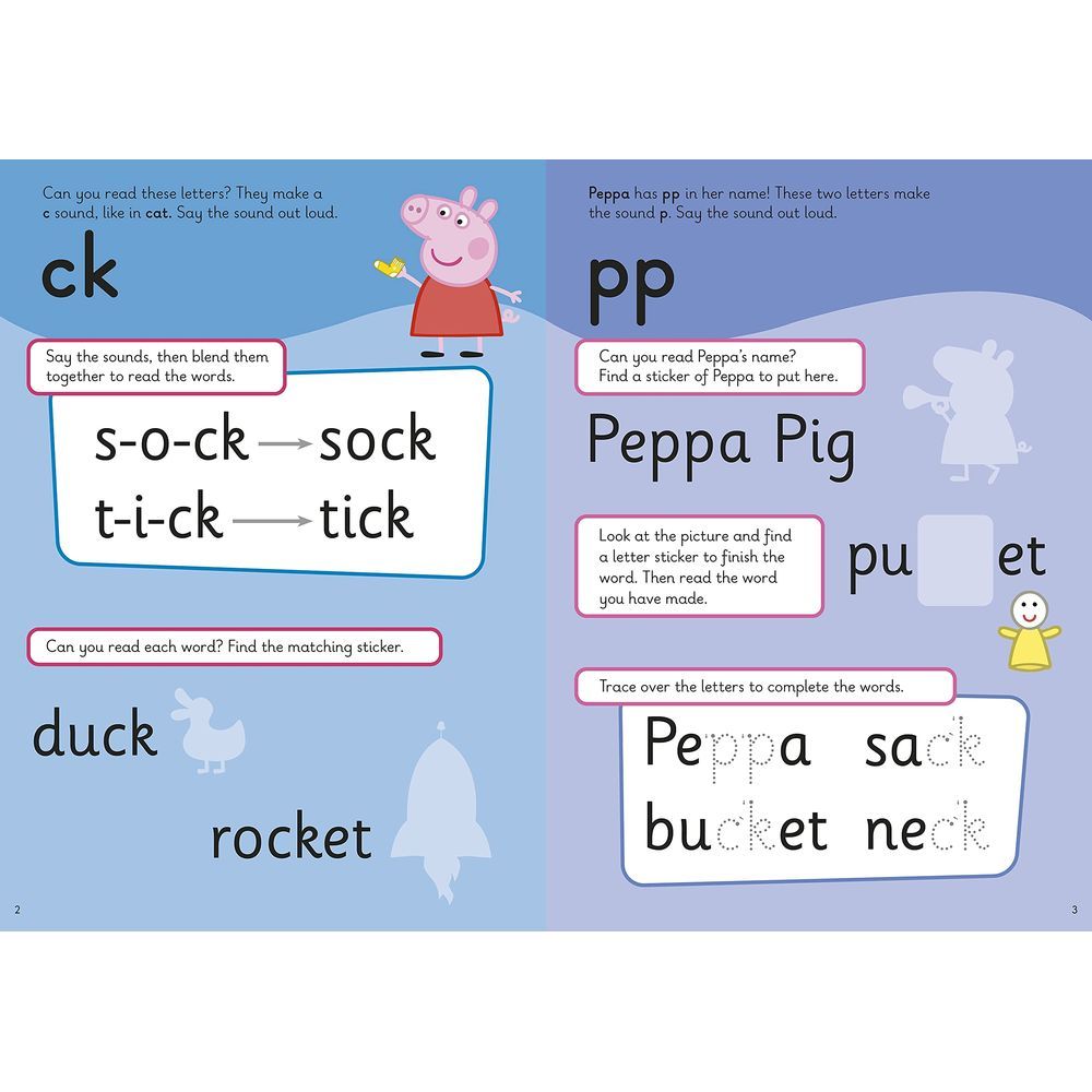  كتاب peppa pig: practise with peppa: super phonics: sticker book