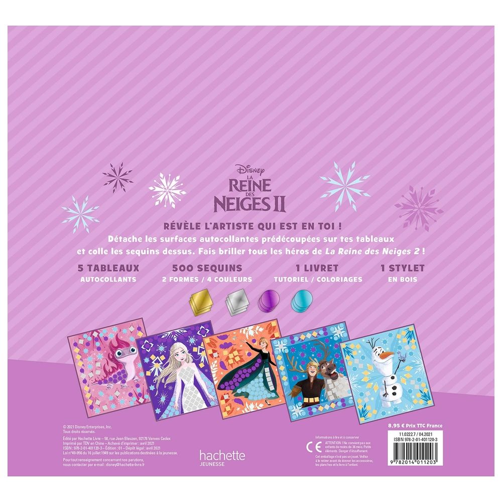 La Reine Des Neiges 2 - Pochette Les Ateliers - Tableaux A Sequins - Disney