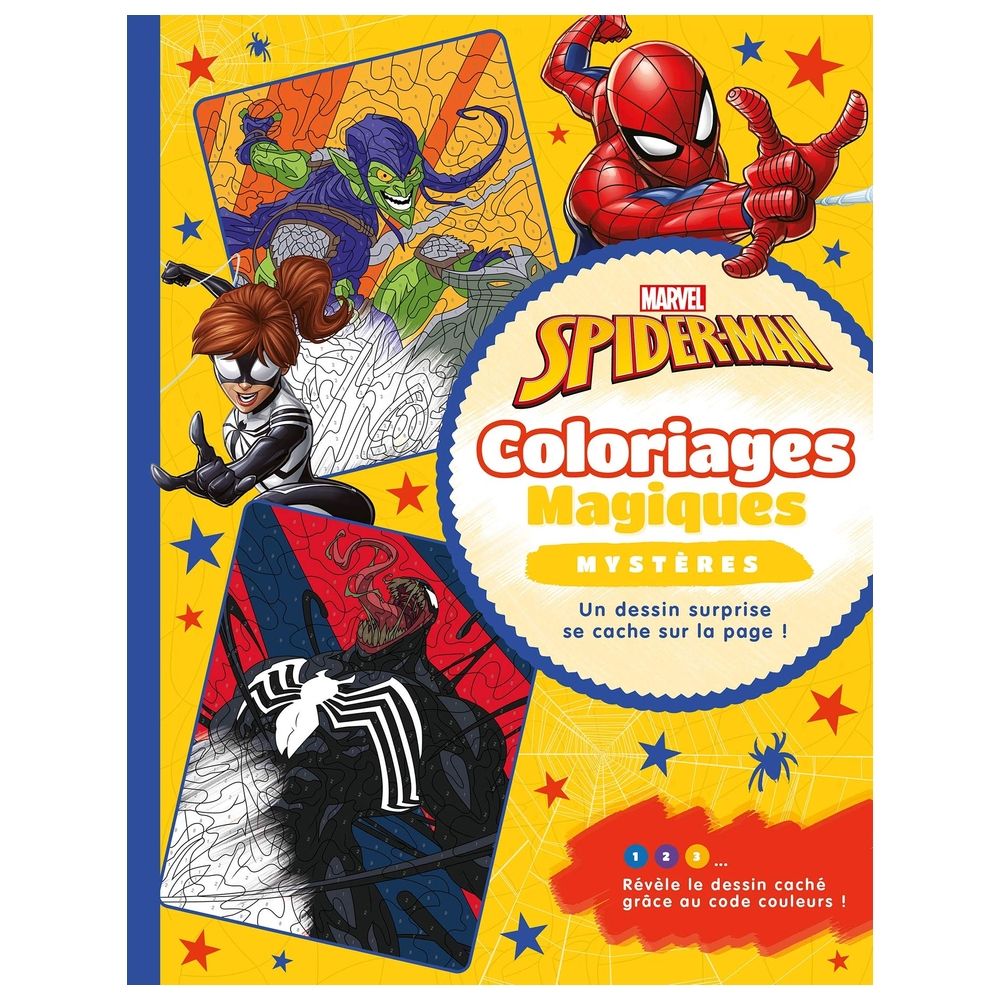  كتاب spider-man- coloriages magiques - mysteres - marvel