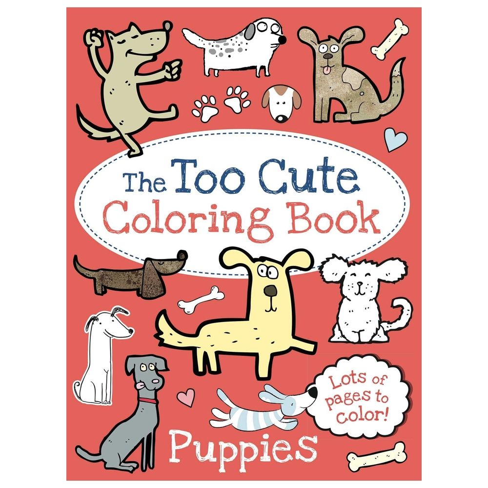  كتاب the too cute coloring book: puppies