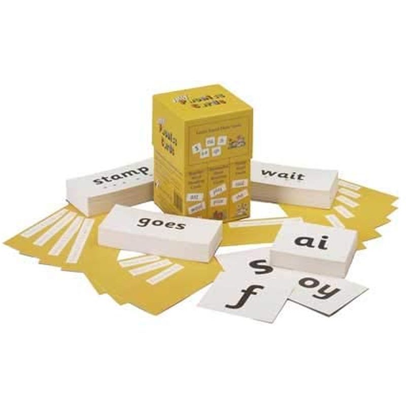 Jolly Phonics Cards: Set Of 4 Boxes In Precursive Letters