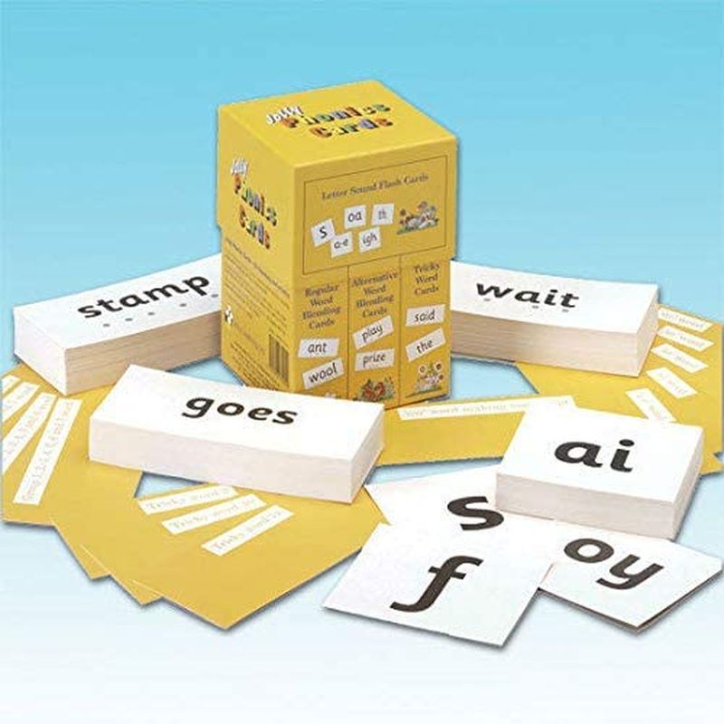 Jolly Phonics Cards: Set Of 4 Boxes In Precursive Letters