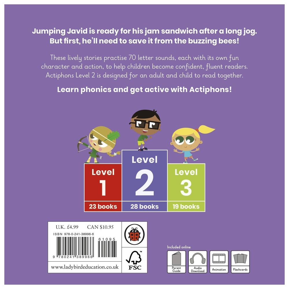  كتاب actiphons level 2 book 1 jumping javid: learn phonics and get active with actiphons!