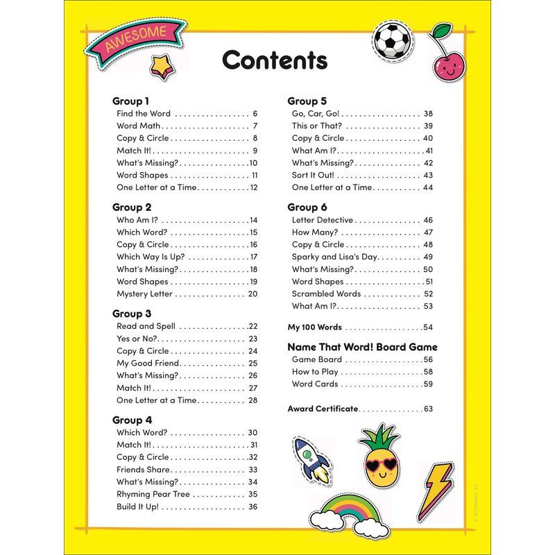 100 Words For Kids To Read In Kindergarten Workbook