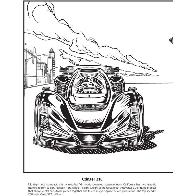 Supercars Coloring Book