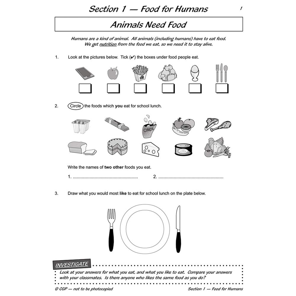  كتاب ks2 science year three workout: nutrition & the body