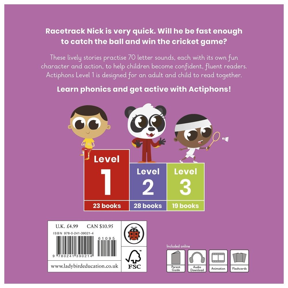  كتاب actiphons level 1 book 13 racetrack nick: learn phonics and get active with actiphons!